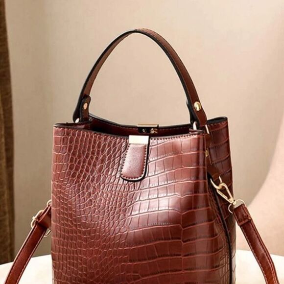 Brown Leather Crossbody Bag, Handbag, Purse, Shoulder Bag, Tote - Picture 7 of 11